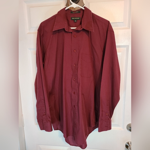 (704) Hill Archer Men's Classic Long Sleeve Dress Shirt, Size: 16.5, Maroon - Picture 4 of 12
